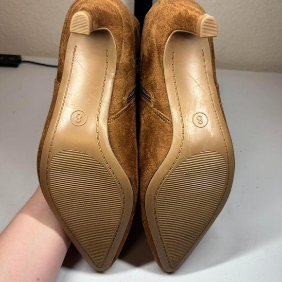 Universal Thread Womens 8 Brown Faux Suede Pointed Kitten Heel Ankle Boots NWT - Picture 4 of 6